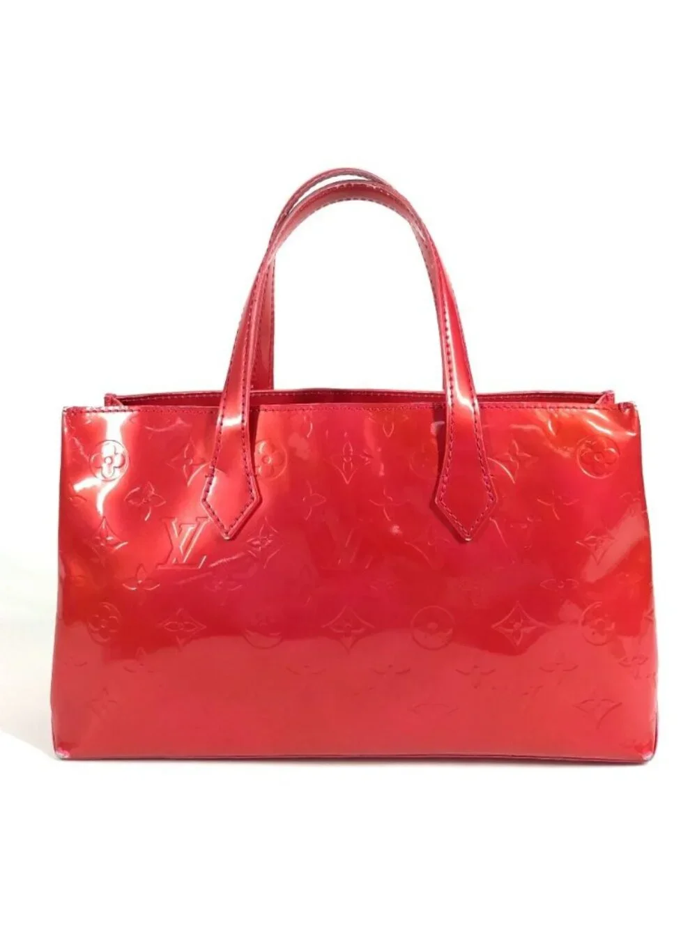 Louis Vuitton Handbag Wilshire Blue Bird Monogram Vernis Canvas Rose Pop Pink